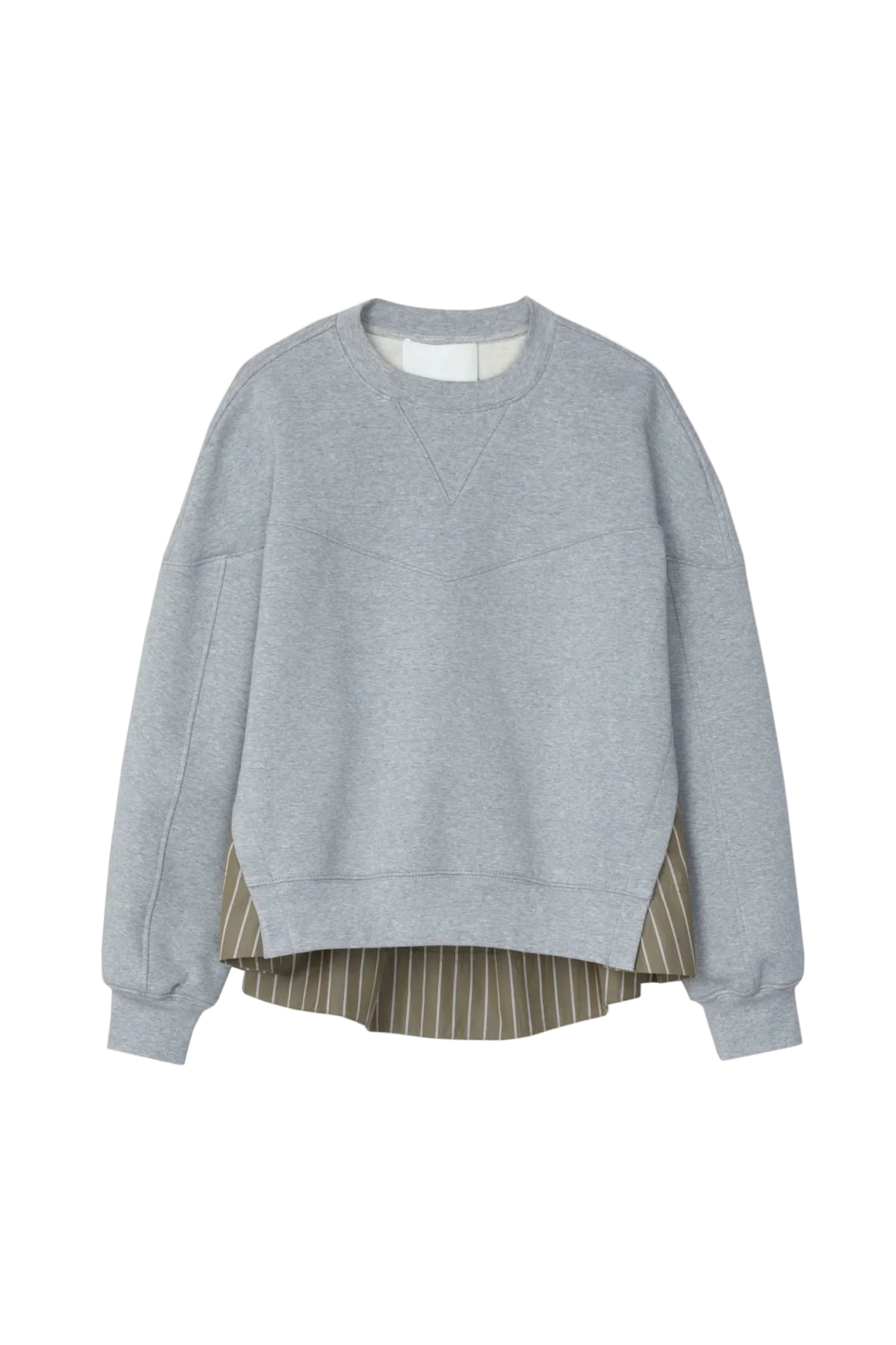 LONG SLEEVE SWEATSHIRT WITH STRIPPED POPLIN COMBO Sassanova