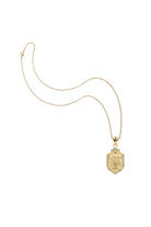 FAITH SHIELD PENDANT- CLASSIC ROLO CHAIN - sassanova