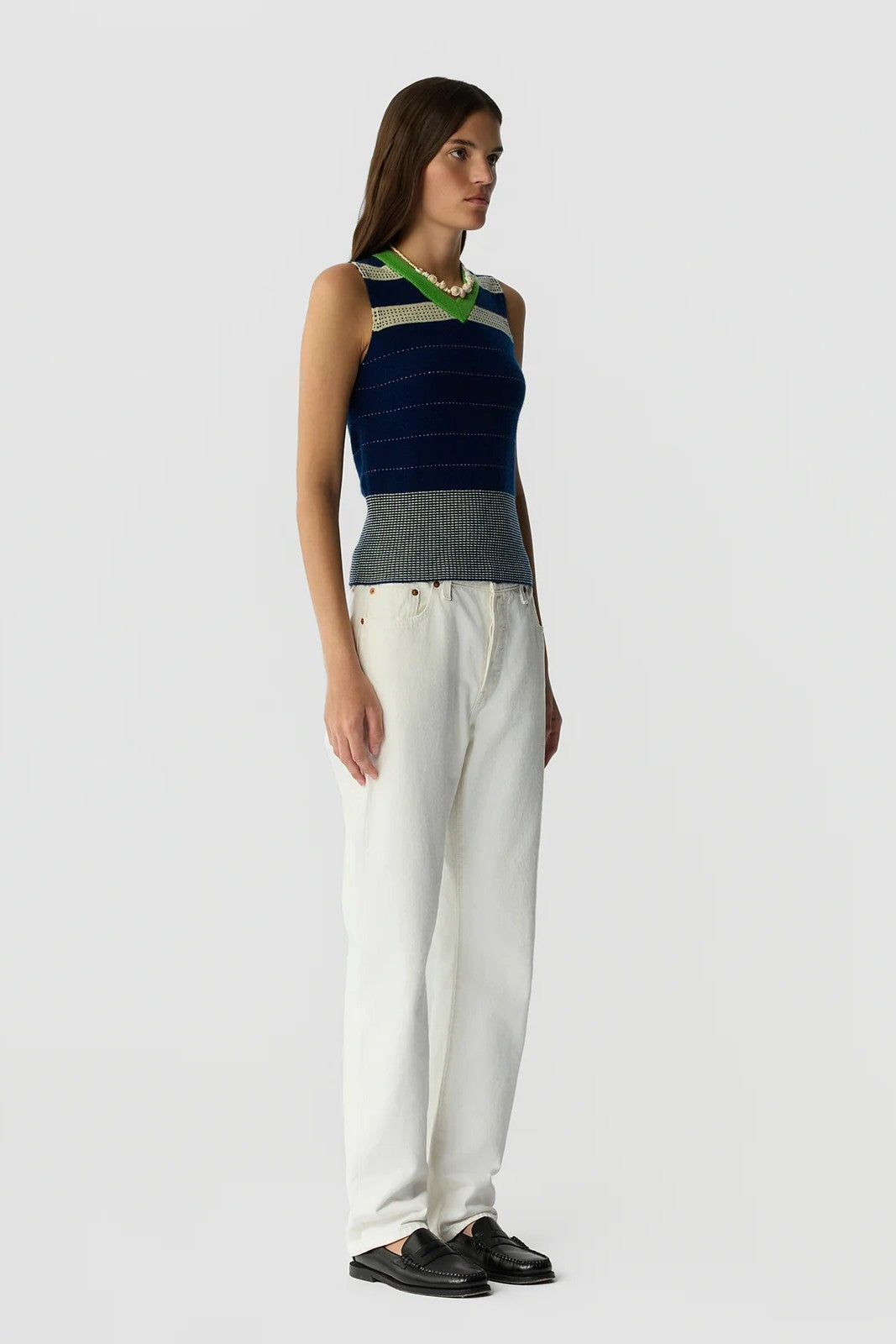 COLLEGIATE STRIPE VEST - Sweaters - Sassanova
