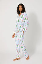 SUGAR PLUM STRIPE LS PAJAMA SET - Sassanova