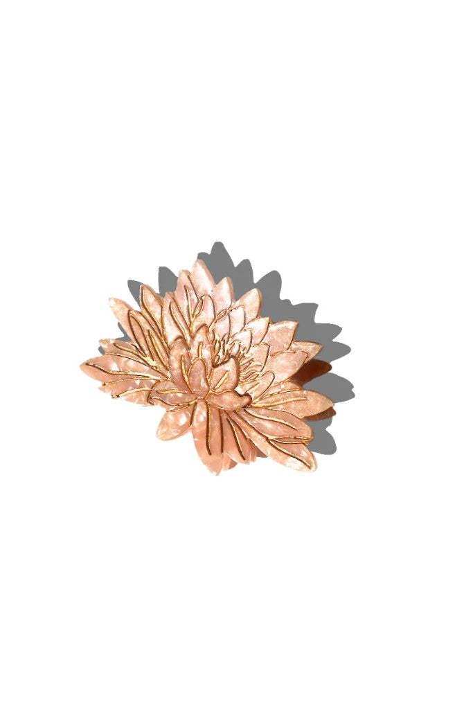 HAND PAINTED PINK WATERLILY HAIR CLIP - sassanova