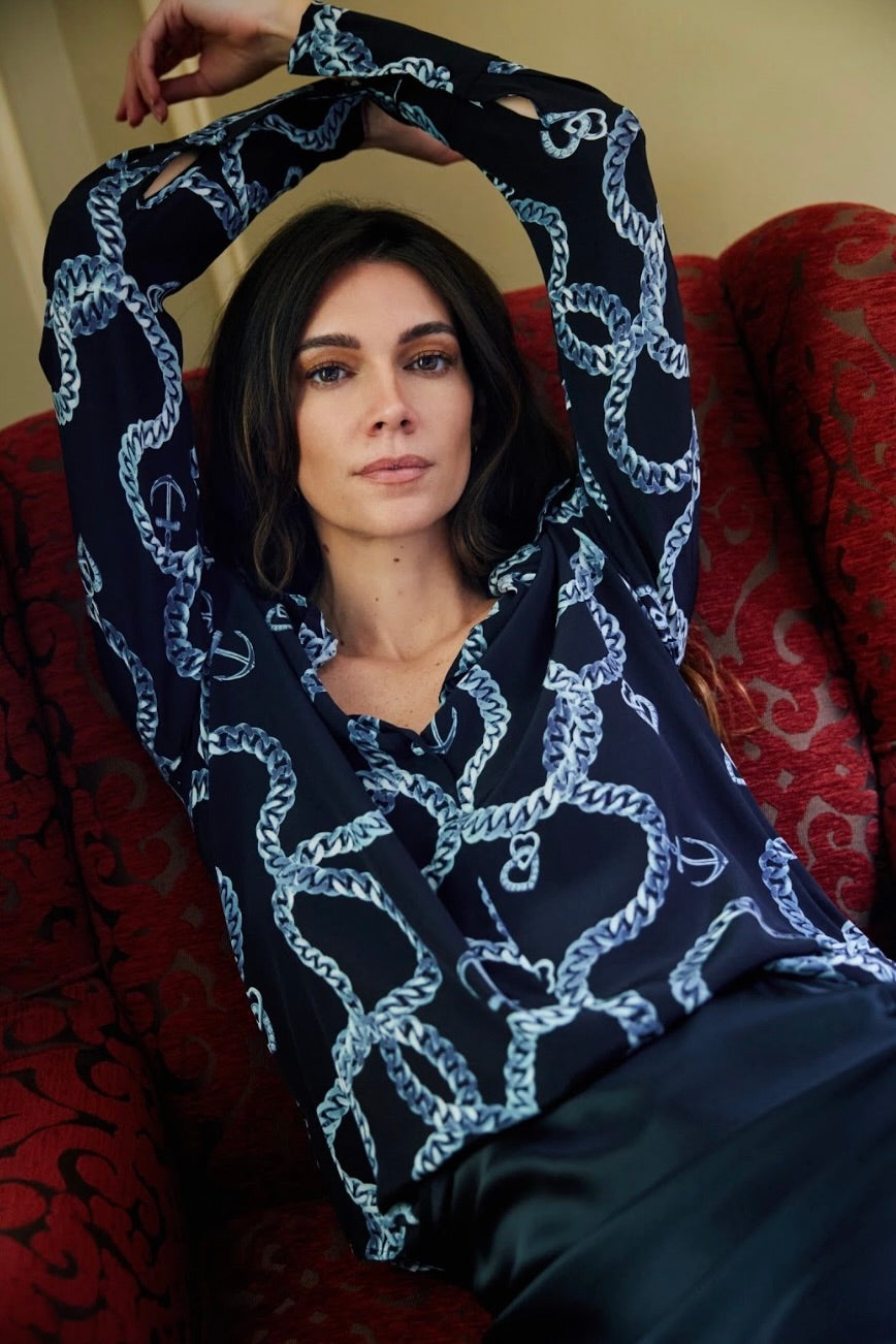 DARIA BLOUSE- HEART CHAIN - Blouses - Sassanova