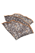 ITALIAN SILK PRINTED POCKET SQUARE ONYX OS Sassanova / Novaman