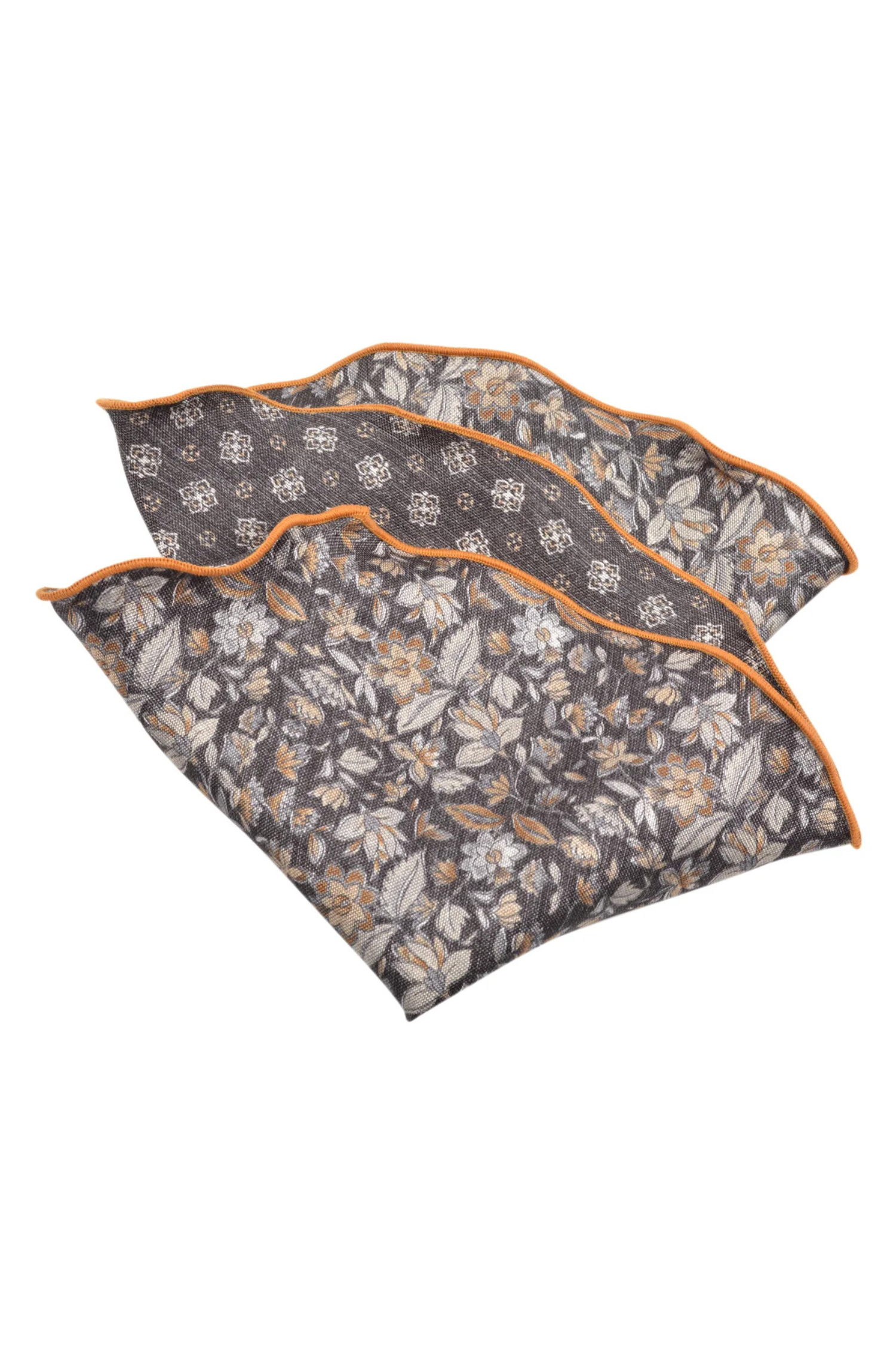 ITALIAN SILK PRINTED POCKET SQUARE ONYX OS Sassanova / Novaman