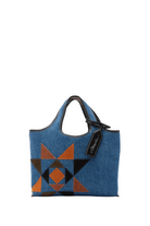 DENIM MINI MARKET TOTE W/SUEDE QUILTING Sassanova