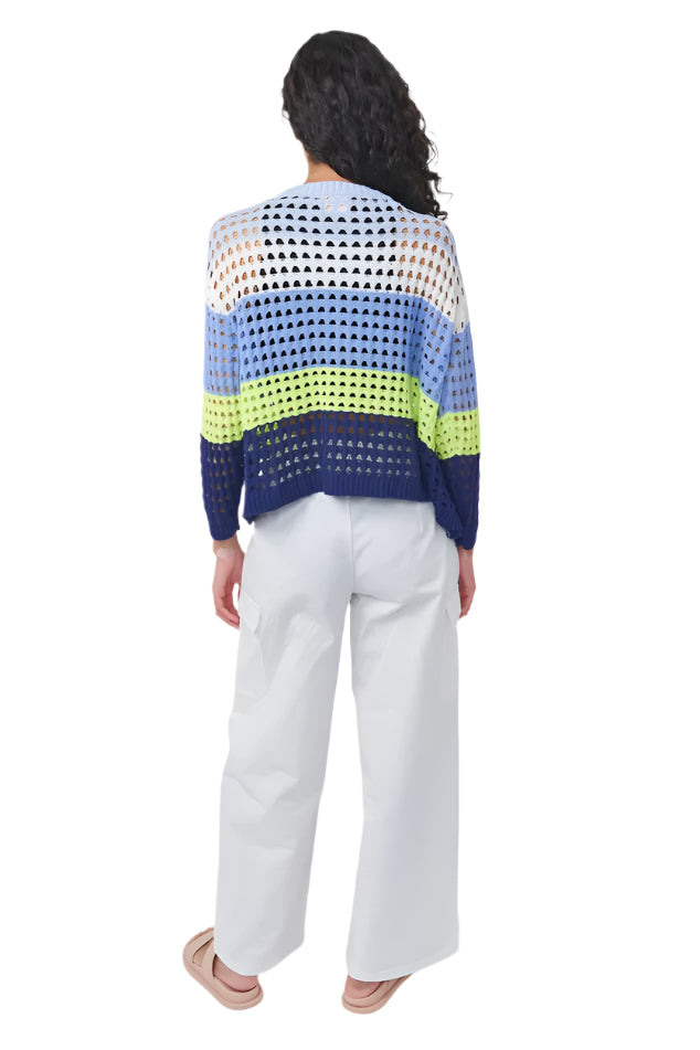 RAINBOW STRIPE POINTELLE CARDI
sassanova