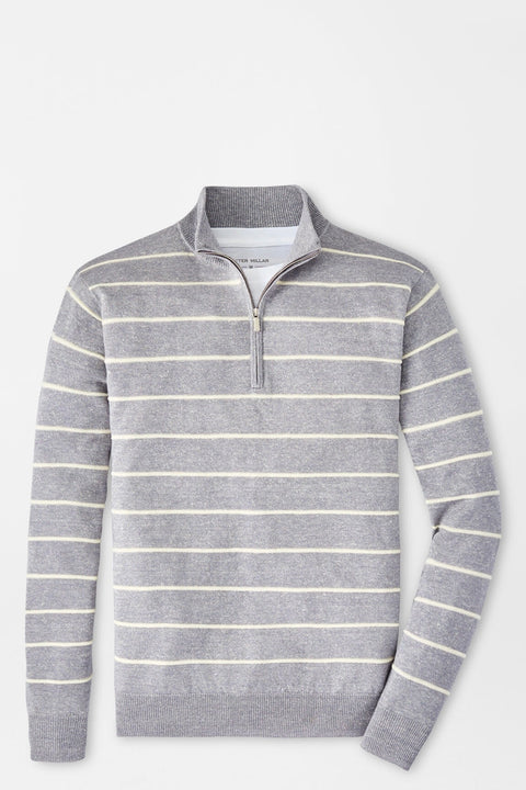 EASTHAM STRIPED 1/4 ZIP SWEATER