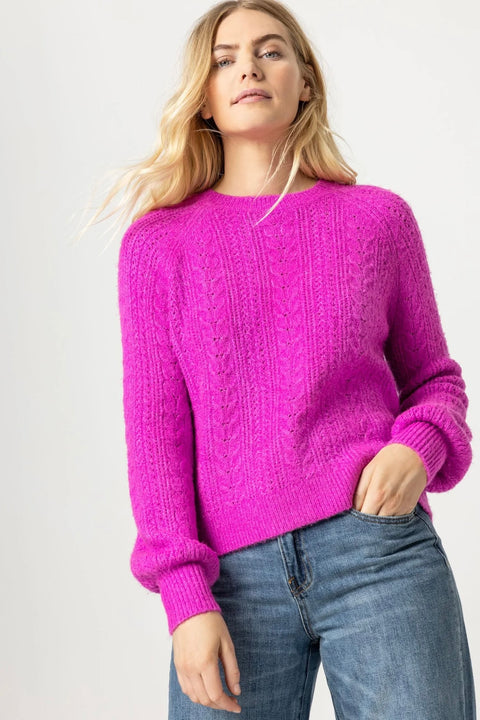 NOVELTY STITCH PULLOVER SWEATER (PA2347)
