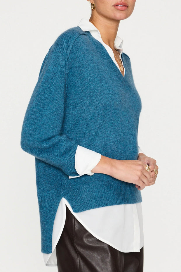 V-NECK LAYERED PULLOVER