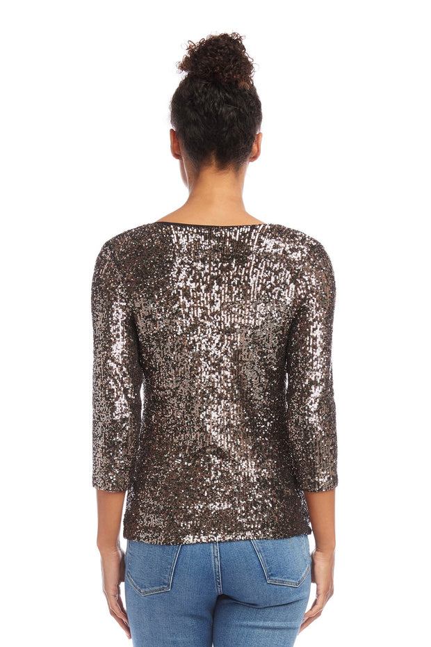 COWL NECK SEQUIN TOP