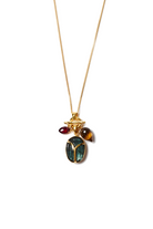 SCARAB CHARM NECKLACE- LABRADORITE - Necklaces - Sassanova