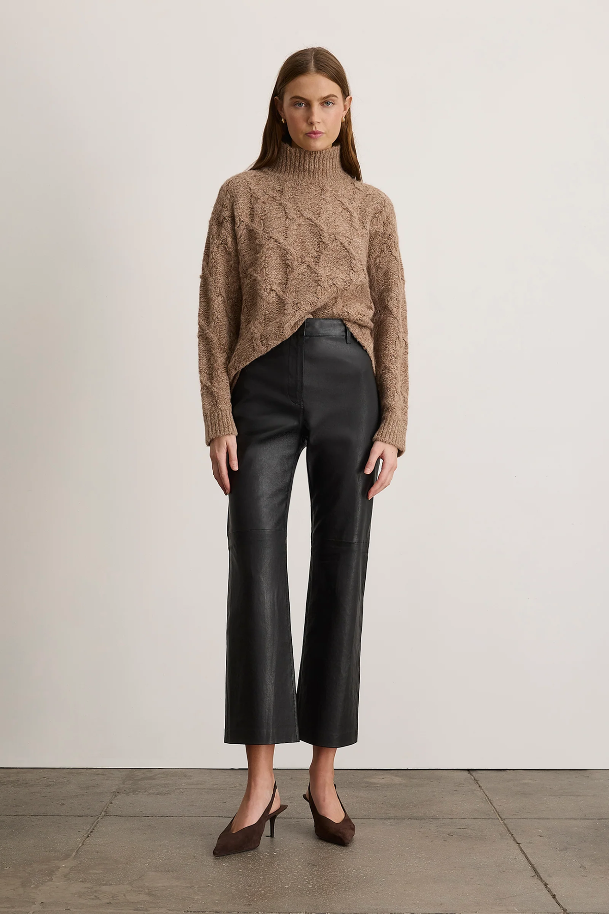 NICOLE CROPPED LEATHER PANT Sassanova