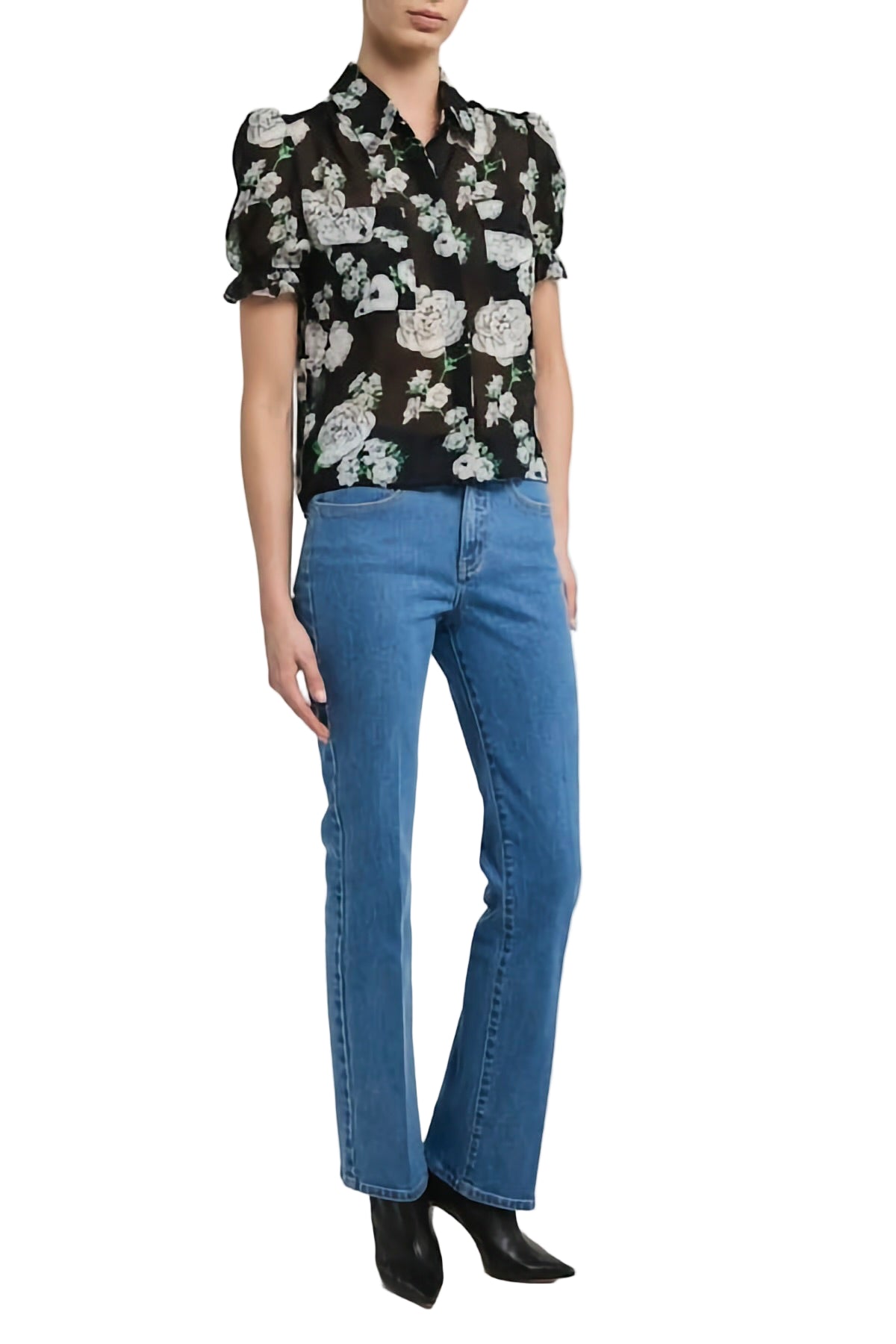 MINA FLORAL GEORGETTE SHIRT - Blouses - Sassanova