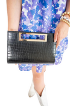 CHLOE CROC CLUTCH - Sassanova