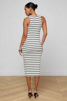 NURA STRIPE RACERBACK MIDI DRESS - Dresses - Sassanova