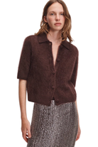 JADA BRUSHED SHORT SLEEVE CASHMERE CARDI Sassanova