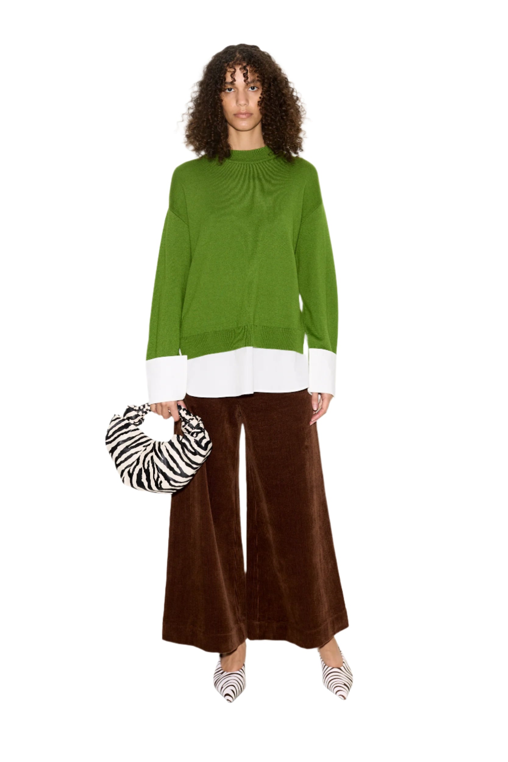 PIP POPLIN COMBO SWEATER - Sweaters - Sassanova