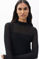 LUCA DBL LAYER MIX MEDIA MOCKNECK LS TOP - Sassanova