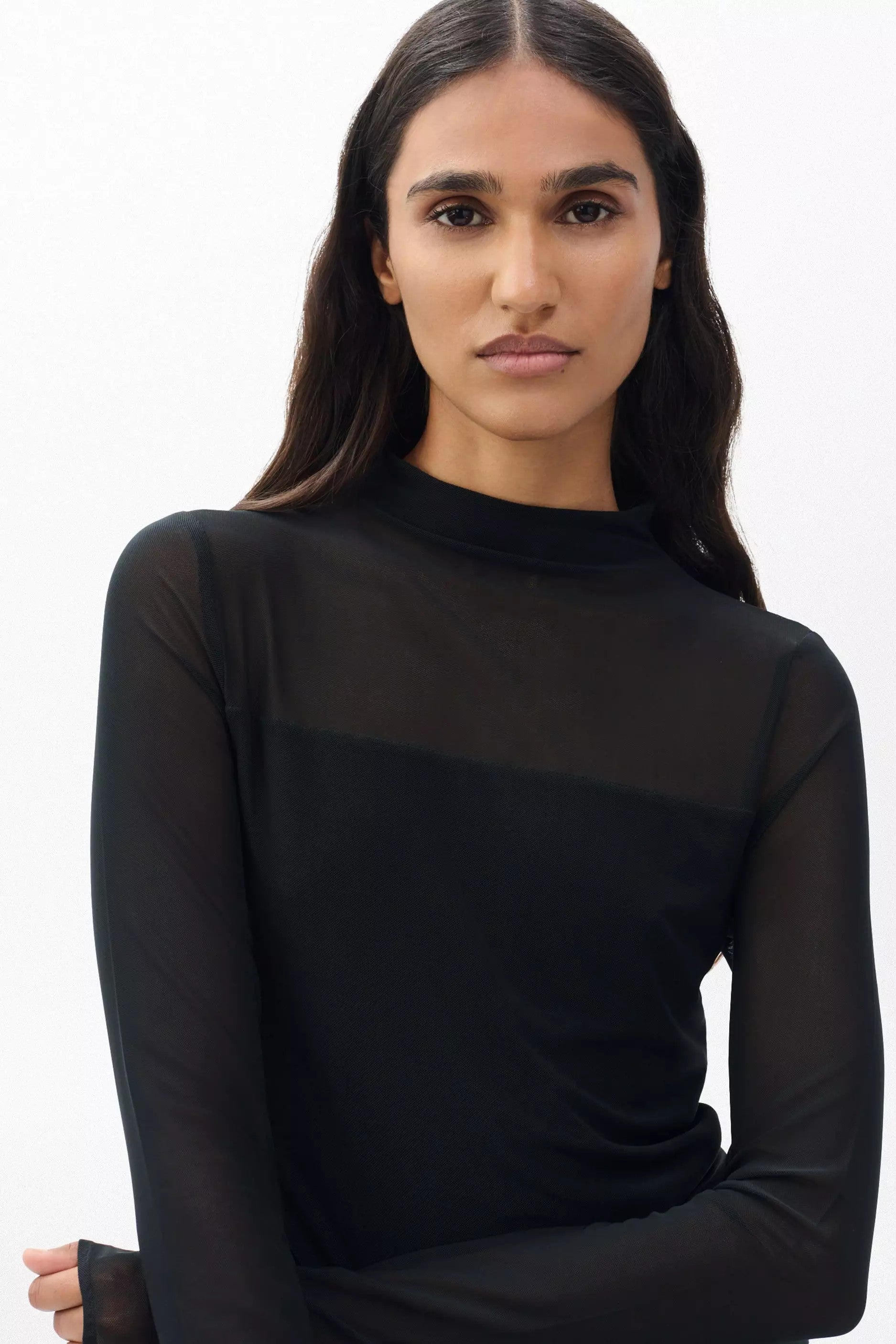 LUCA DBL LAYER MIX MEDIA MOCKNECK LS TOP - Sassanova