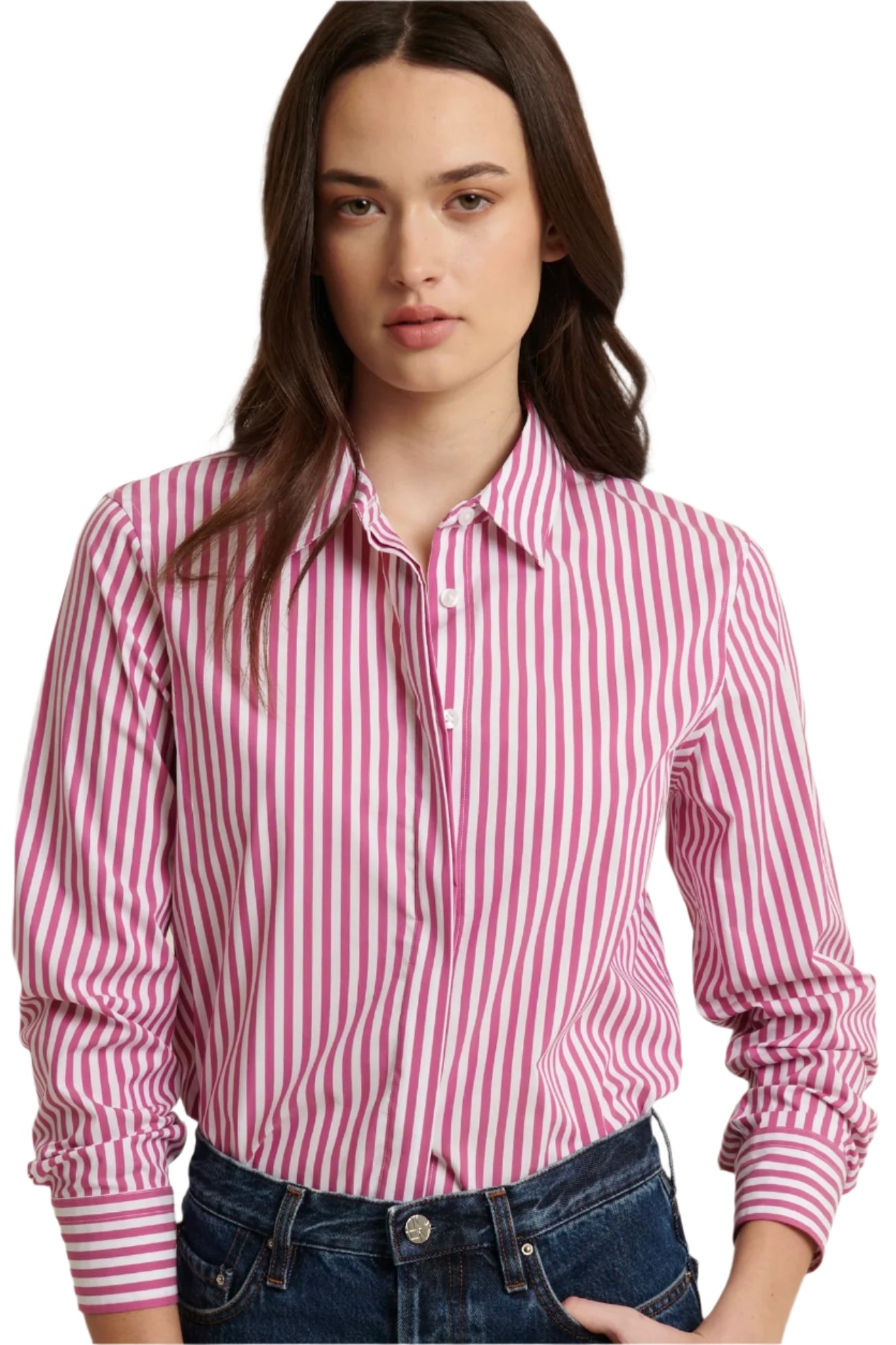 LS COTTON STRETCH STRIPE RELAXED SHIRT
sassanova