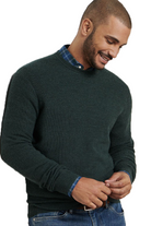 AUTUMN CREST HONEYCOMB CREW sweater in solid dark green-novaman