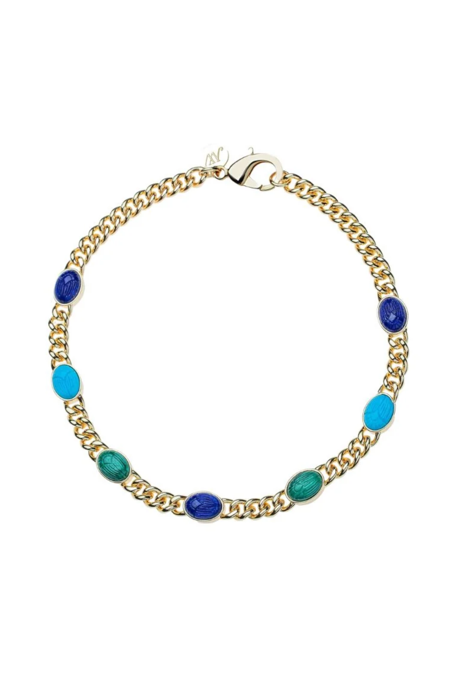 PROTECT SCARAB CURB CHAIN NECKLACE Sassanova
