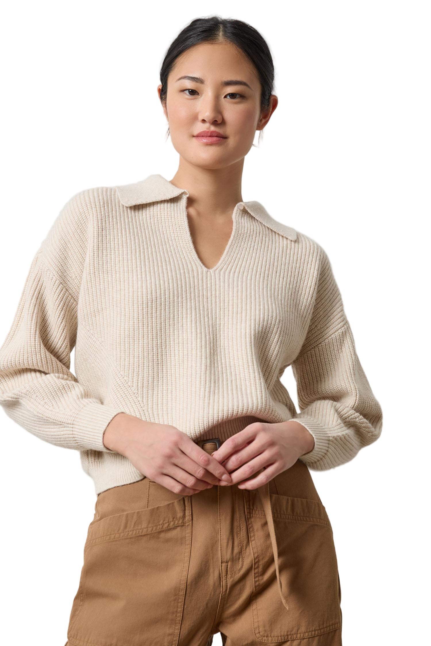 KEYHOLE RIB SWEATER (PA3070)- Sweaters - Sassanova