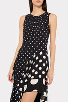 SPENCER POLKA DOT COMBO SLVLS RUFFLE DRESS - Dresses - Sassanova
