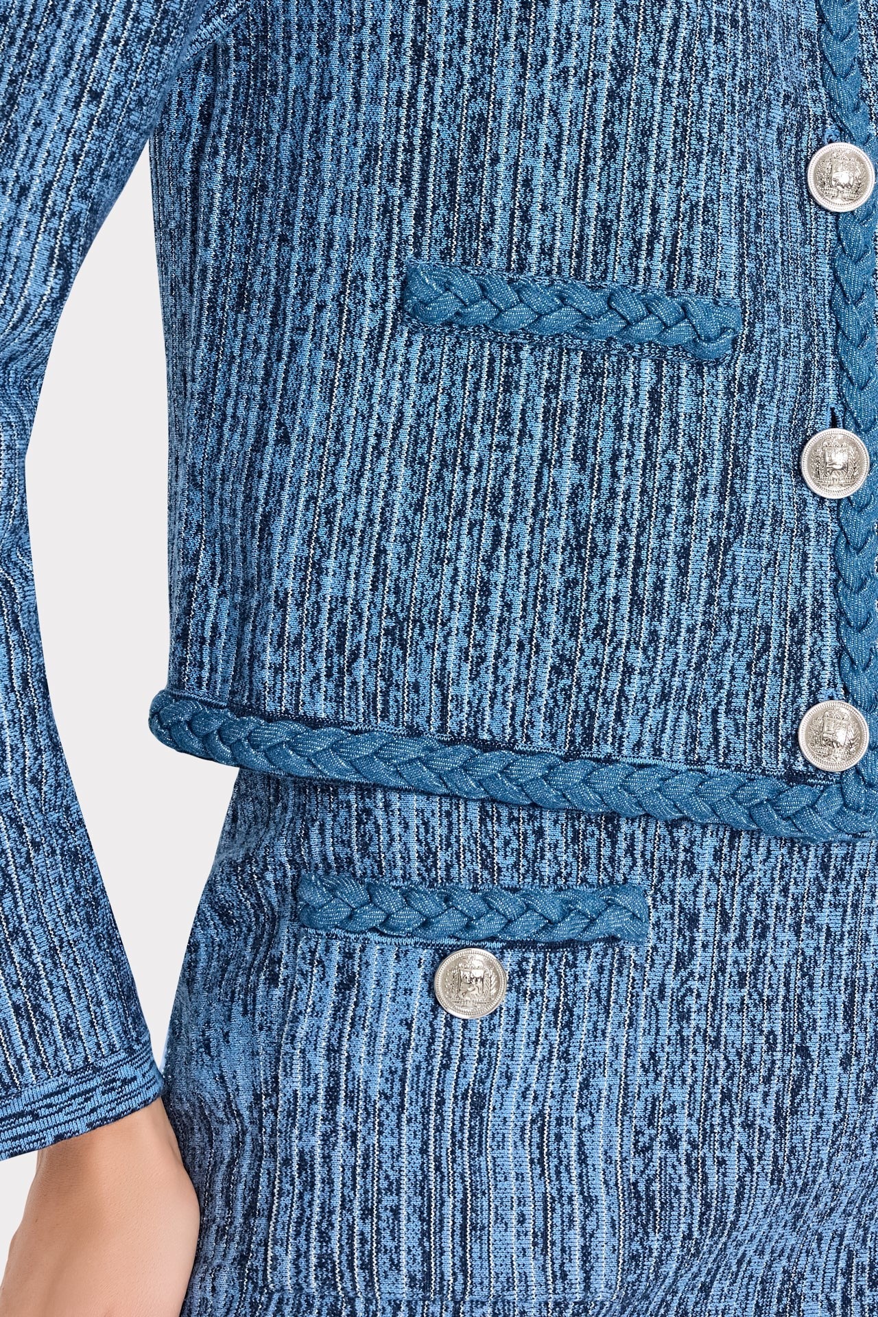 SHAYNE PINSTRIPE KNIT CARDIGAN JACKET - Jackets - Sassanova