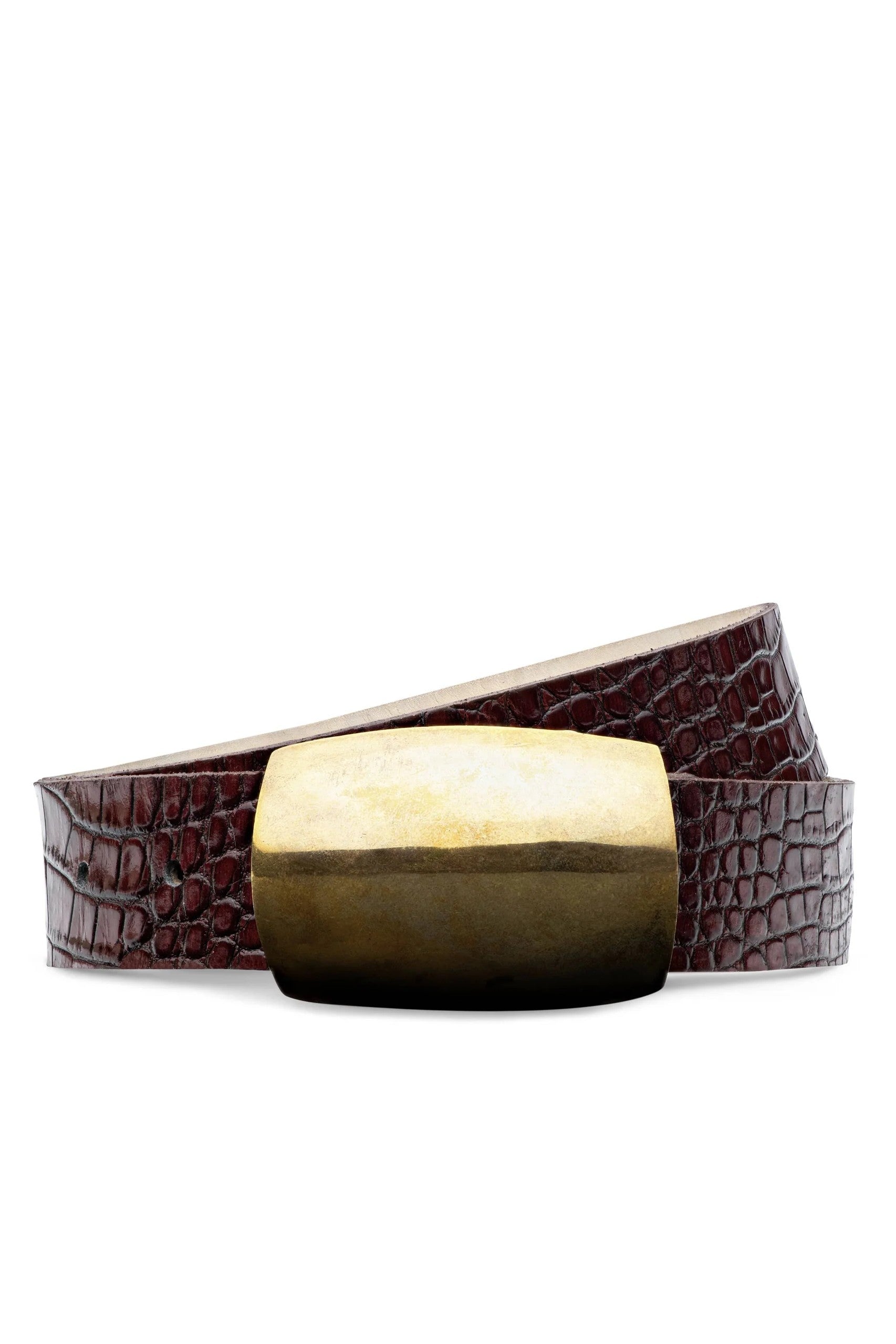 MILOU DOMED CROC EMB BELT BURGUNDY-sassanova