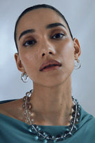 MINI ORGANIC HOOPS SILVER - Earrings - Sassanova