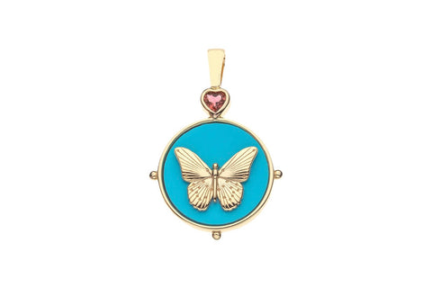 FREE TURQUOISE BUTTERFLY NECKLACE- SATELLITE CHAIN