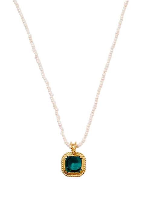 EMERALD CATANIA PENDANT PEARL NECKLACE