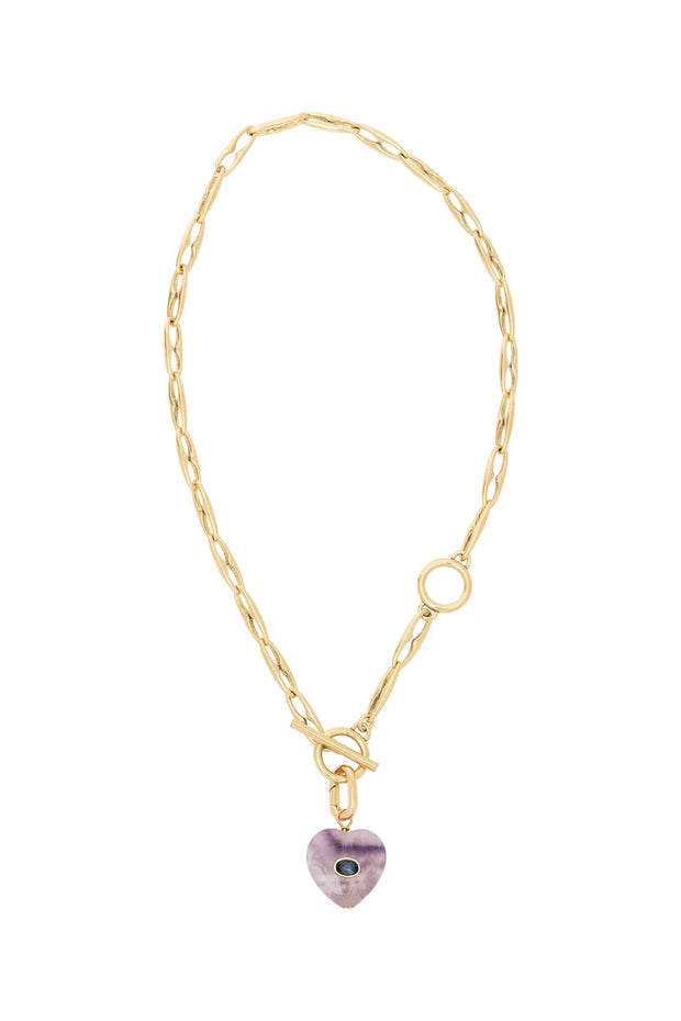 EDYTH HEART NECKLACE- PURPLE