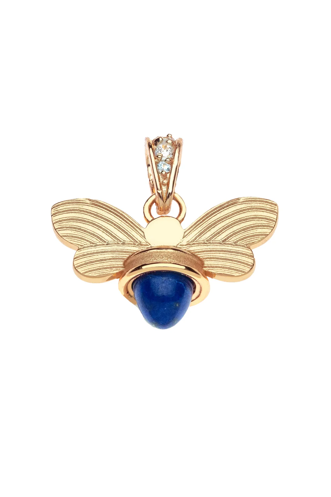 SISTERS FOREVER LAPIS BEE PENDANT- ADJUSTABLE DELICATE CHAIN - Necklaces - Sassanova