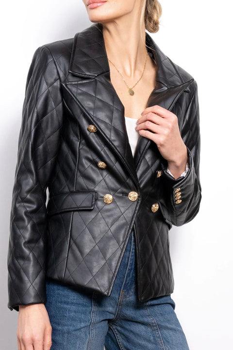 WEDNESDAY QUILTED VEGAN BLAZER