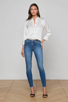 DANI 3/4 SLEEVE SOLID BLOUSE - Blouses - Sassanova