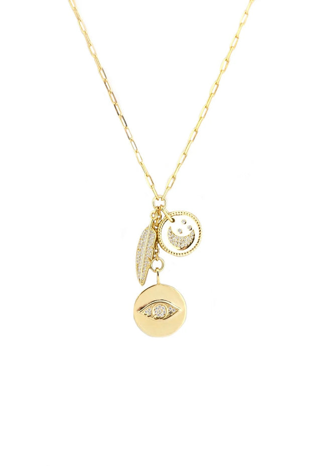 MULTI CHARM NECKLACE (2733N)- GLD