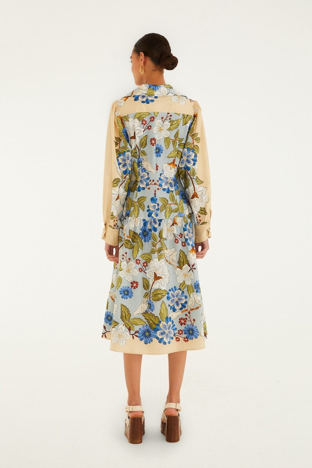 GARDEN SCARF LS MIDI DRESS - Dresses - Sassanova