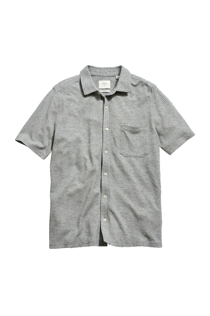 SHORT SLEEVE TEXTURED KNIT SHIRT - Polos - Novaman