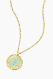 COMPASS PENDANT NECKLACE- GLD