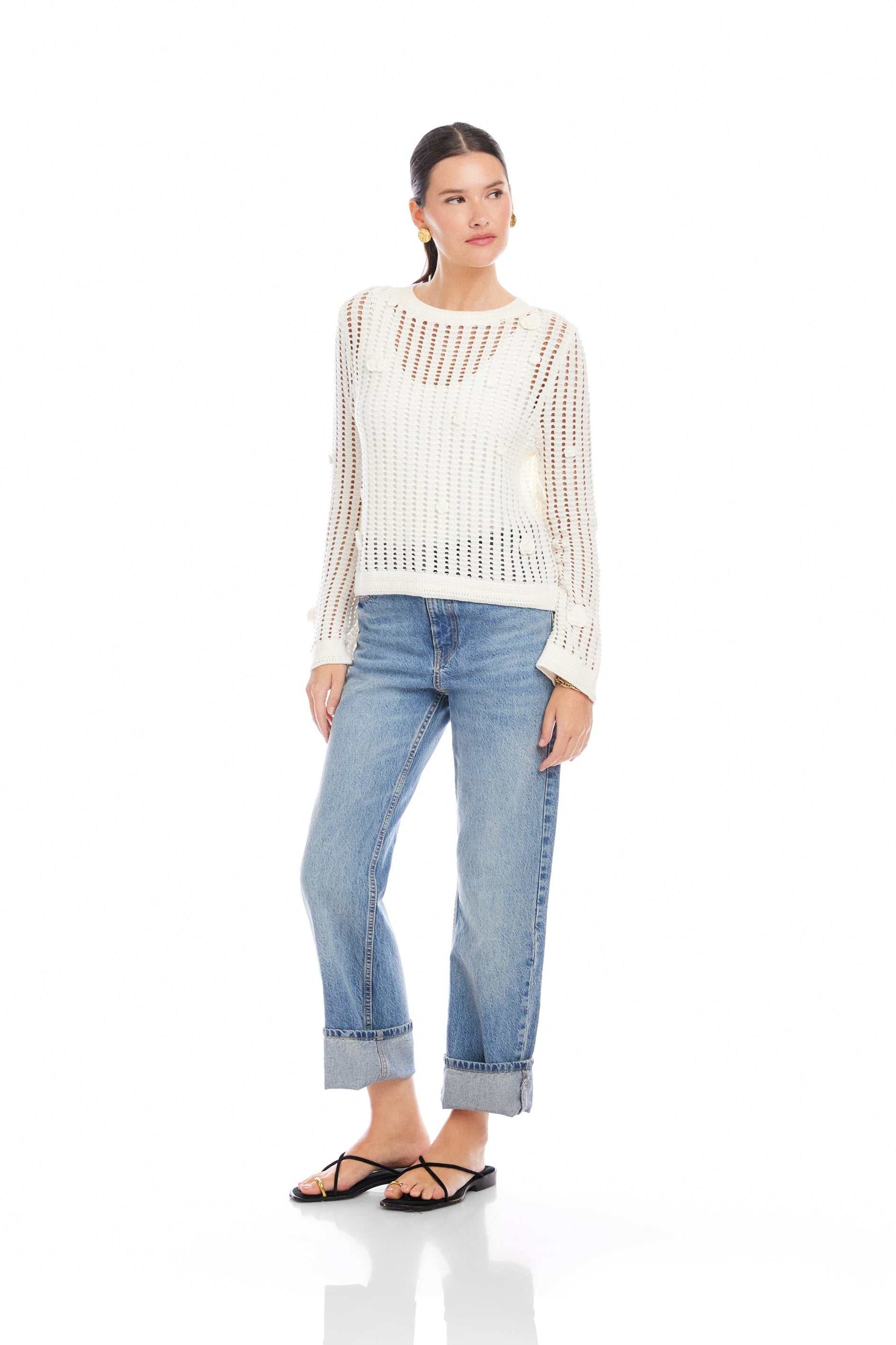 LIV CROCHET SWEATER - Sweaters - Sassanova