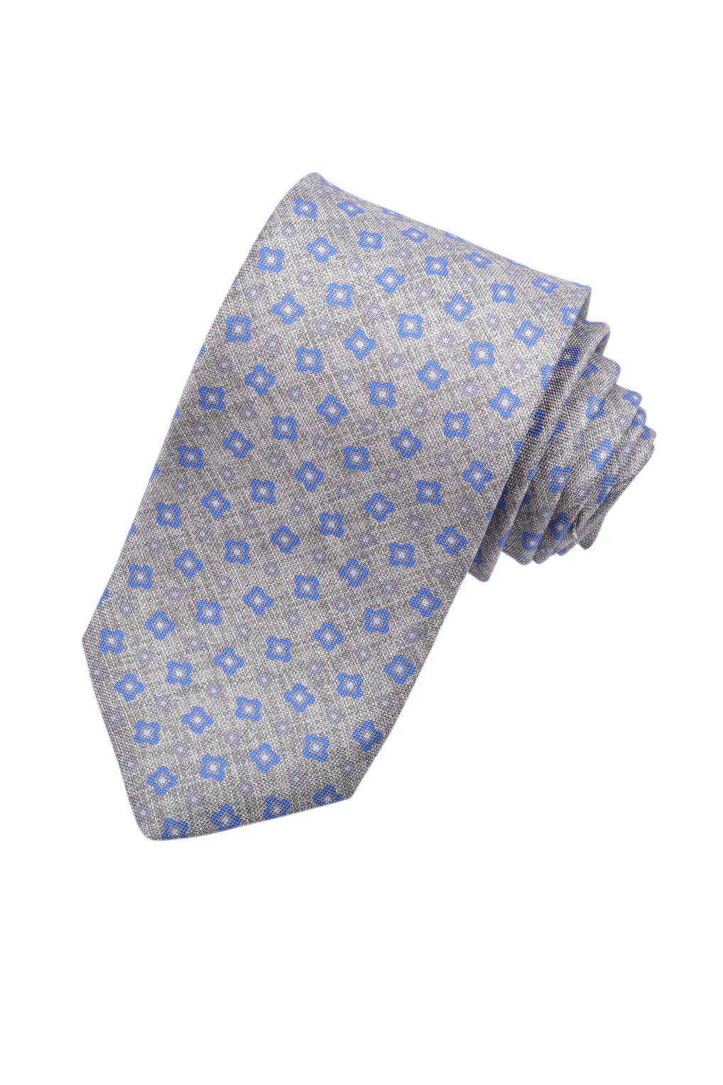 FLOATING MEDALLION SILK TIE GREY - Ties - Novaman