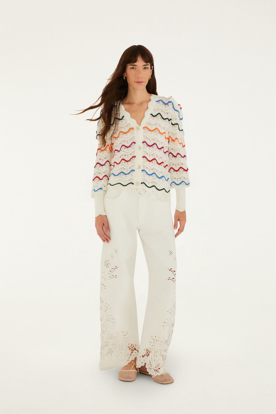 COLORFUL STRIPES KNIT CARDIGAN - Sweaters - Sassanova