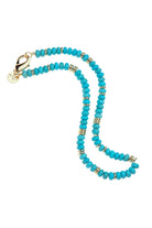 GUMDROP BEADED NECKLACE- TURQUOISE - Necklaces - Sassanova