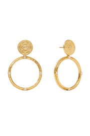 ASTOR STATEMENT EARRING- GLD/CZ