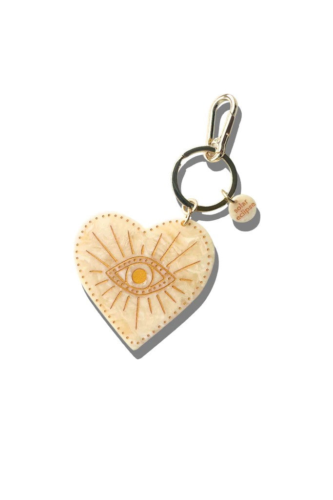 HAND PAINTED CELESTIAL HEART BAG CHARM & KEYCHAIN - sassanova