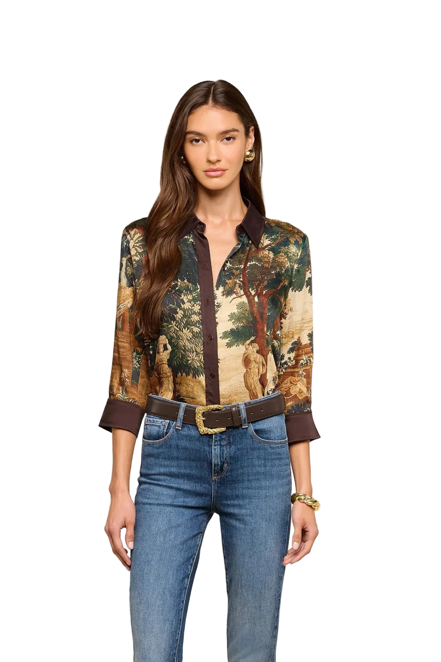 EULALIE PRINT PLACEMENT BLOUSE Sassanova / Novaman