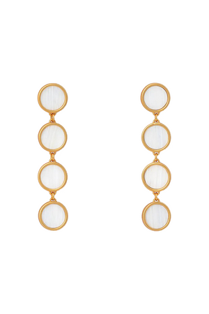 AMY ROUND BEZEL DROP EARRING