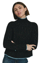 TIPPED TWEED MOCK SWEATER
sassanova